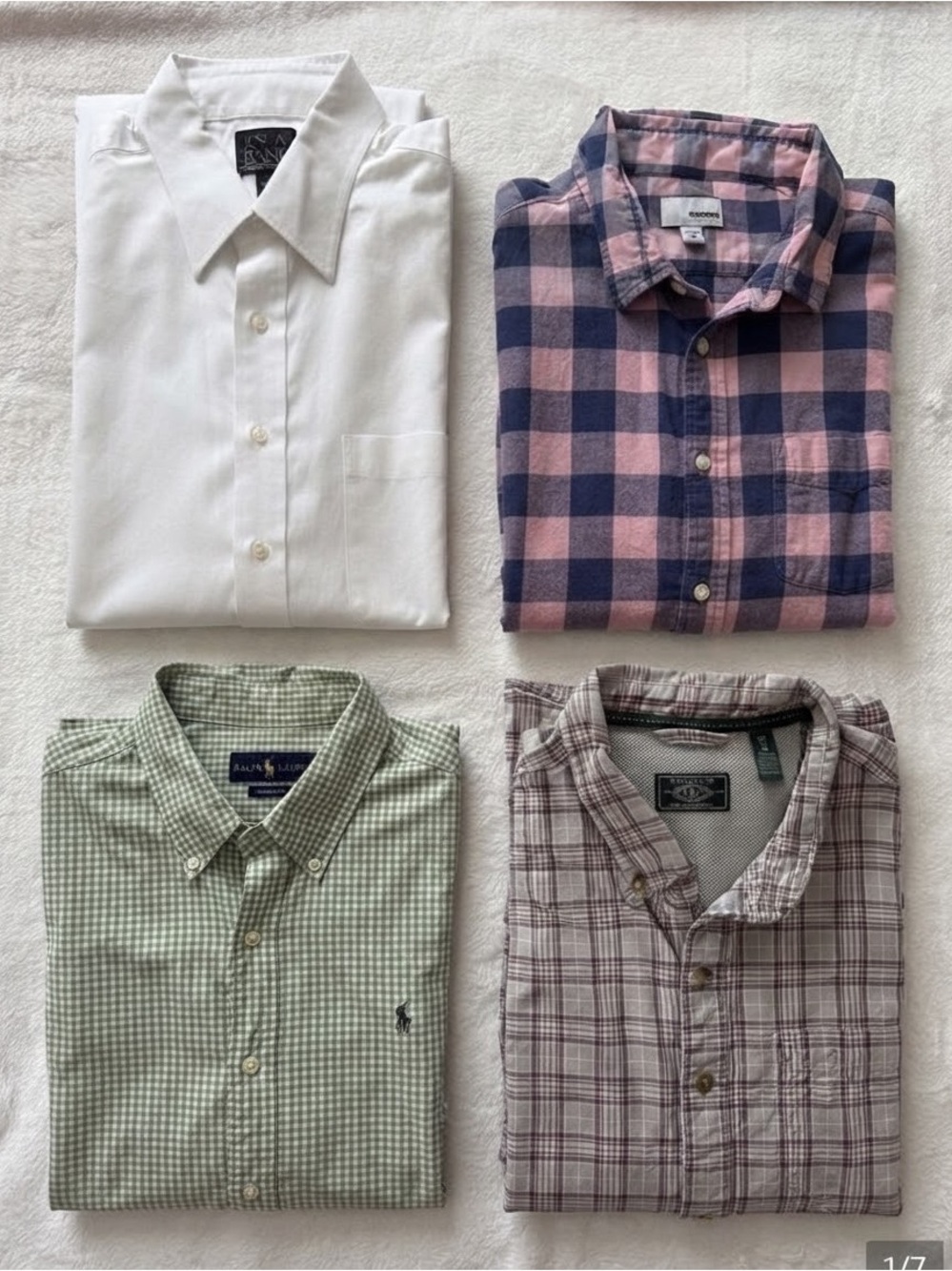 Lot of 4 Men's Casual & Dress Shirts Size XL - Jos. A Bank, Sonoma, Ralph Lauren
